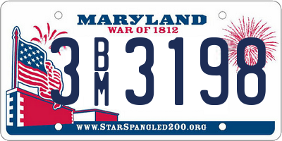 MD license plate 3BM3198