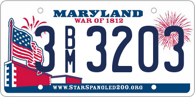 MD license plate 3BM3203