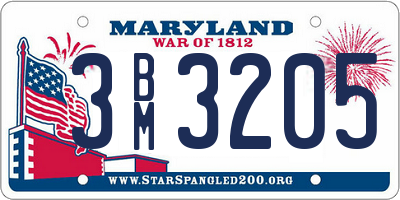 MD license plate 3BM3205