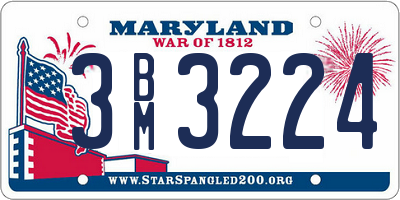 MD license plate 3BM3224