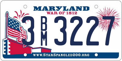 MD license plate 3BM3227