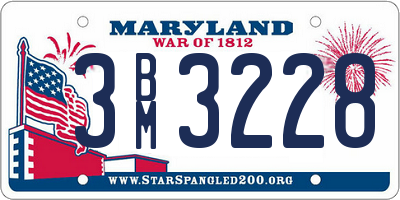 MD license plate 3BM3228