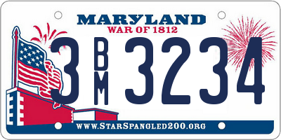 MD license plate 3BM3234