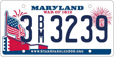 MD license plate 3BM3239