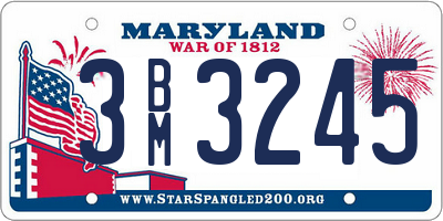 MD license plate 3BM3245
