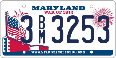 MD license plate 3BM3253