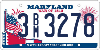MD license plate 3BM3278