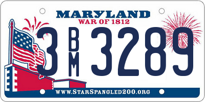 MD license plate 3BM3289