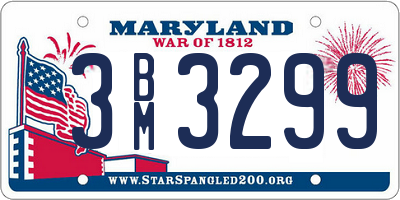 MD license plate 3BM3299