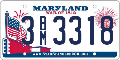 MD license plate 3BM3318