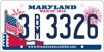 MD license plate 3BM3326