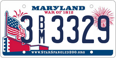 MD license plate 3BM3329