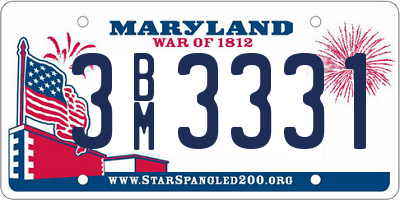 MD license plate 3BM3331