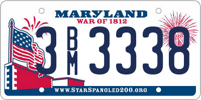 MD license plate 3BM3338