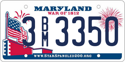 MD license plate 3BM3350