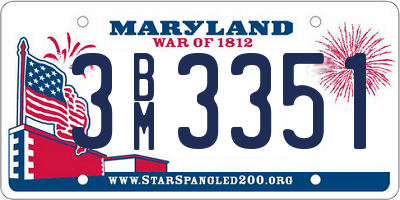 MD license plate 3BM3351