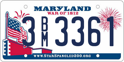 MD license plate 3BM3361