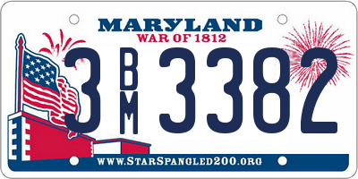 MD license plate 3BM3382