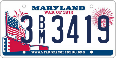 MD license plate 3BM3419