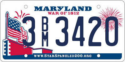 MD license plate 3BM3420