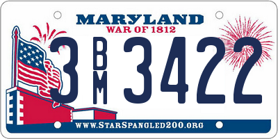MD license plate 3BM3422