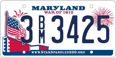 MD license plate 3BM3425