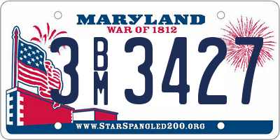 MD license plate 3BM3427