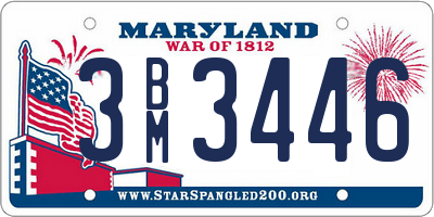 MD license plate 3BM3446