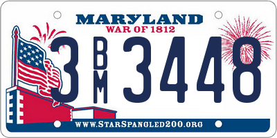 MD license plate 3BM3448