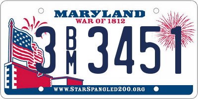 MD license plate 3BM3451