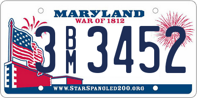 MD license plate 3BM3452