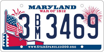 MD license plate 3BM3469