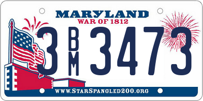 MD license plate 3BM3473