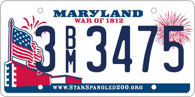 MD license plate 3BM3475