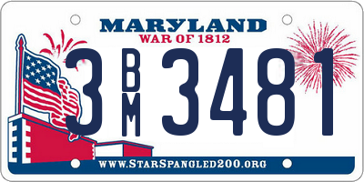 MD license plate 3BM3481