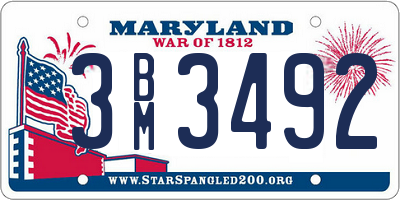 MD license plate 3BM3492