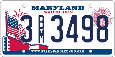 MD license plate 3BM3498