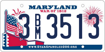 MD license plate 3BM3513