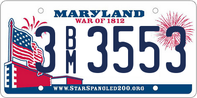 MD license plate 3BM3553