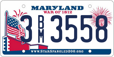 MD license plate 3BM3558