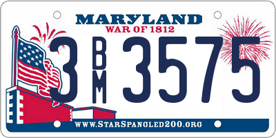 MD license plate 3BM3575