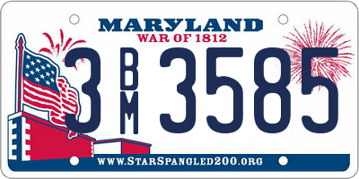 MD license plate 3BM3585