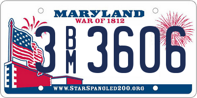 MD license plate 3BM3606