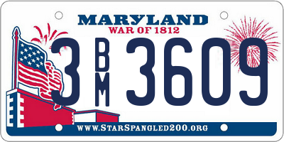 MD license plate 3BM3609