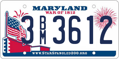 MD license plate 3BM3612