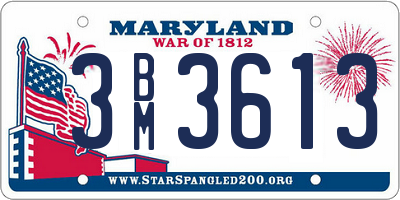 MD license plate 3BM3613