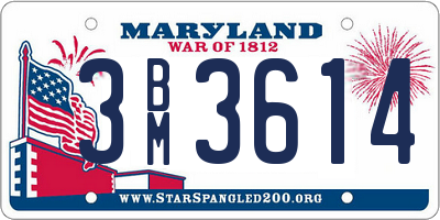 MD license plate 3BM3614