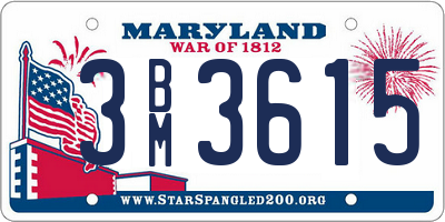 MD license plate 3BM3615