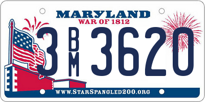 MD license plate 3BM3620