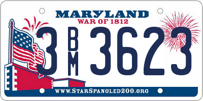 MD license plate 3BM3623